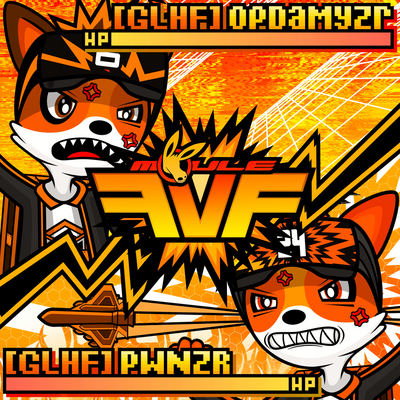 The cover artwork of Endgame showing the two foxes OpDaMyZr and PWNZR angrily facing each other down in a video game "versus" screen with "FvF" (Fox versus Fox) in the middle. The cover art is mostly orange-coloured.