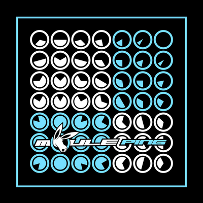 The cover artwork of Ping, showing 49 blue and white radar circles within a 7-by-7 square against a black background.